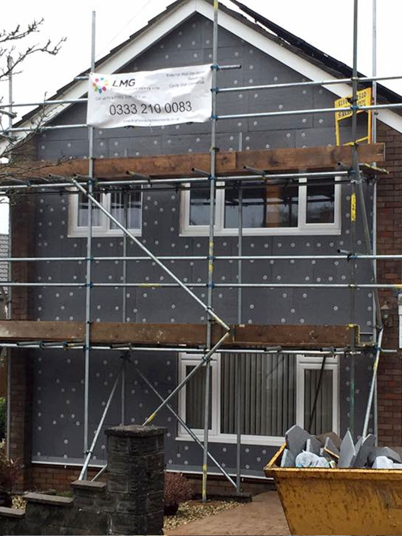 Before and after house wrap comparison